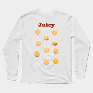 Juicy orange fruit pattern for fresh summer vibes - modern figurative art Long Sleeve T-Shirt